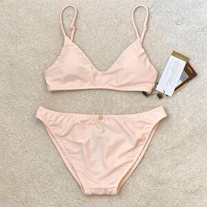 ViX Paula Hermanny Bikini Set Size L | Nude Light Pink NWT $225 Set | Fits US 6